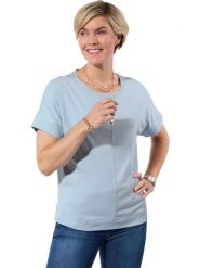 WITT WEIDEN Koszulka w kolorze błękitnym rozmiar: 42. Niebieskie bluzki damskie WITT WEIDEN, bez wzorów, z bawełny, bez kołnierzyka. Za 42.37 zł.