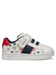 Geox Sneakersy B Eclyper Boy B455LA 000BC C0085 Biały. Białe buty sportowe chłopięce Geox, bez wzorów, ze skóry, bez zapięcia. Za 179.99 zł.