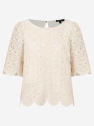 More & More Bluzka w kolorze kremowym rozmiar: 40. Brązowe bluzki damskie MORE & MORE, bez wzorów, z koronki, bez kołnierzyka, bez ramiączek. Za 170.95 zł.