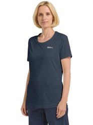 Jack Wolfskin Koszulka funkcyjna "Tech T" w kolorze granatowym rozmiar: XS. Niebieskie bluzki sportowe damskie Jack Wolfskin, xs, bez wzorów, z materiału, bez ramiączek. Za 83.42 zł.