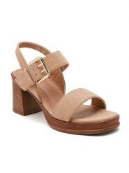 Sixth Sens Sandały w kolorze beżowym na obcasie rozmiar: 38. Brązowe sandały damskie Sixth Sens, bez wzorów, bez obcasa, na koturnie. Za 140.20 zł.