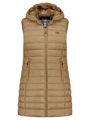 Geographical Norway Kamizelka pikowana "Vatikolor" w kolorze jasnobrązowym rozmiar: XL. Brązowe kamizelki damskie Geographical Norway, xl. Za 178.79 zł.
