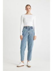 DeFacto Dżinsy - Tapered fit - w kolorze błękitnym rozmiar: 40. Niebieskie jeansy damskie DeFacto, z podwyższonym stanem. Za 143.90 zł.