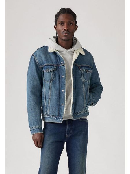 Levi's Kurtka dżinsowa w kolorze niebieskim rozmiar: M. Niebieskie kurtki męskie Levi's, m, bez wzorów, z bawełny, bez kaptura. Za 229.46 zł.