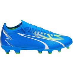 Buty piłkarskie Puma Ultra Match FG/AG 107347 03 niebieskie. Niebieskie buty fitness męskie do piłki nożnej. Za 369.91 zł.