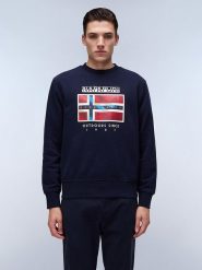 Napapijri Bluza "Dorees" w kolorze granatowym rozmiar: M. Niebieskie bluzy bez kaptura męskie Napapijri, m, z bawełny. Za 127.35 zł.