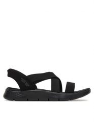 Skechers Sandały Go Walk Flex Sandal - Glimmer 141489/BBK Czarny. Czarne sandały damskie Skechers, bez wzorów, z materiału, bez obcasa, na płaskiej podeszwie. Za 319.99 zł.
