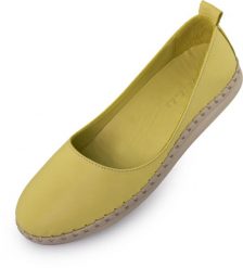 Damskie skórzane balerinki Nell Sunny Limonka. Brązowe baleriny damskie ENELL, bez wzorów, z materiału, bez obcasa. Za 352.99 zł.