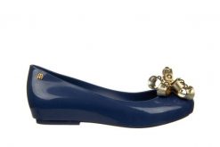 Baleriny Melissa Dora III Ad Blue Gold 010431, Granatowy, Guma - 35-36. Niebieskie baleriny damskie Melissa, bez wzorów, z gumy, bez obcasa, na koturnie. W wyprzedaży za 242.10 zł.