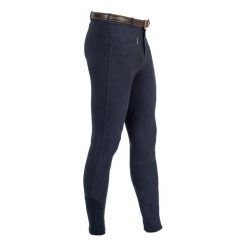 Męskie elastyczne spodnie jeździeckie z bawełny. Niebieskie spodnie materiałowe męskie EQUESTRO, bez wzorów, z bawełny. Za 137.90 zł.