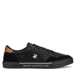 Tenisówki Beverly Hills Polo Club. Czarne trampki i tenisówki męskie Beverly Hills Polo Club, bez wzorów, bez zapięcia. Za 229.99 zł.