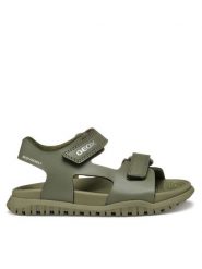 Geox Sandały J Fusbetto Bo J45HMA 000BC C3009 S Khaki. Brązowe sandały chłopięce Geox, ze skóry, bez zapięcia. Za 159.99 zł.