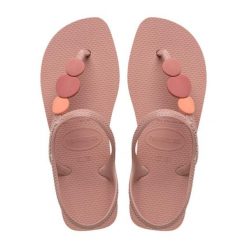 Klapki Havaianas Model Flash Urban Plus Kolor Rose. Czerwone klapki damskie Havaianas, bez wzorów, z gumy, bez obcasa. Za 109.99 zł.