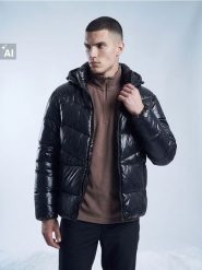 Wodoodporna kurtka puffer z kapturem SNSY PERFORMANCE - czarny. Czarne kurtki outdoor męskie Sinsay, l, bez wzorów, z kapturem. Za 159.99 zł.