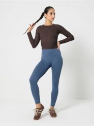 Legginsy sportowe - ciemny turkus. Legginsy damskie Sinsay, l, bez wzorów. Za 39.99 zł.