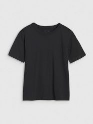 4F T-shirt regular gładki damski - czarny L. Czarne t-shirty damskie 4f, l, bez wzorów, z bawełny, bez kołnierzyka. W wyprzedaży za 29.99 zł.