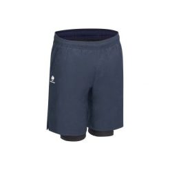 Spodenki Tenis Thermic Męskie. Niebieskie szorty męskie ARTENGO, na zimę, bez wzorów, z elastanu. W wyprzedaży za 44.99 zł.