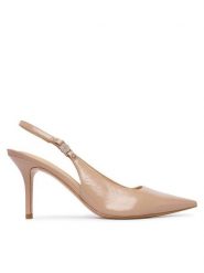 Guess Szpilki FLTNAS LEP05 Beżowy ciemny. Brązowe szpilki Guess, z aplikacjami, z lakierowanej skóry, bez obcasa. Za 634.99 zł.