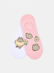Prążkowane skarpetki 2 pack Pusheen the Cat - wielobarwny. Skarpetki damskie Sinsay, bez wzorów, prążkowane. Za 12.99 zł.