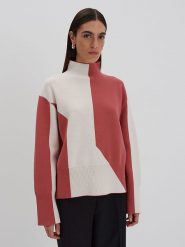 Someday Sweter "Tamiela" w kolorze szaroróżowo-białym rozmiar: 40. Białe swetry klasyczne damskie Someday, bez kołnierzyka. Za 264.95 zł.