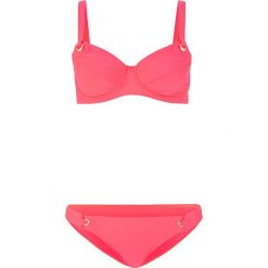 Bikini na fiszbinach z efektem minimizer (2 części) bonprix koralowy. Czerwone bikini damskie bonprix, bez wzorów. Za 59.99 zł.