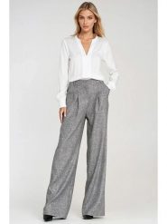 Nife Spodnie w kolorze szarym rozmiar: 42. Szare spodnie materiałowe damskie Nife, bez wzorów, z materiału, z podwyższonym stanem. Za 196.70 zł.