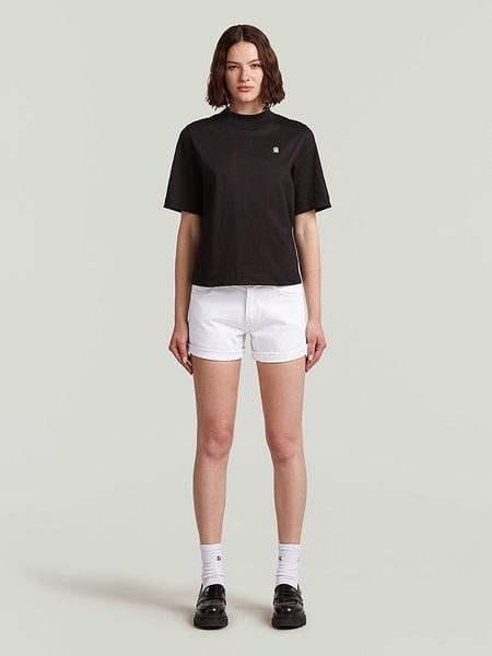 G-Star Szorty dżinsowe "Judee" - Boyfriend fit - w kolorze białym rozmiar: W28. Białe szorty damskie G-Star, z aplikacjami, z bawełny, retro. Za 191.42 zł.