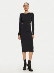 Patrizia Pepe Sukienka koktajlowa 8A1454/JZ26-K103 Czarny Slim Fit. Czarne sukienki damskie Patrizia Pepe, bez wzorów, z syntetyku, wizytowe, bez kołnierzyka, bez ramiączek. Za 899.99 zł.