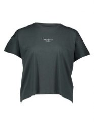 Pepe Jeans Koszulka w kolorze khaki rozmiar: L. Brązowe bluzki damskie Pepe Jeans, l, bez wzorów, z bawełny, bez kołnierzyka, bez ramiączek. Za 65.85 zł.
