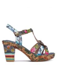 Laura Vita Sandały Nellao 30 Kolorowy. Sandały damskie Laura Vita, bez wzorów, ze skóry, bez obcasa, na słupku. Za 439.99 zł.
