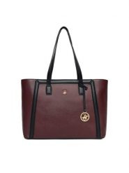 Beverly Hills Polo Club Torebka C-BHPC-L-007-08 Bordowy. Czerwone torebki klasyczne damskie Beverly Hills Polo Club, bez wzorów, z materiału, bez dodatków. Za 229.99 zł.