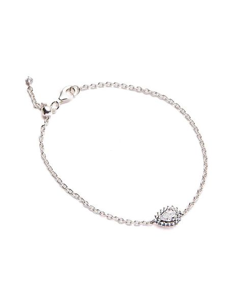 Pandora Srebrna bransoletka z cyrkoniami rozmiar: 18 cm. Szare bransoletki damskie Pandora, srebrne. Za 218.05 zł.