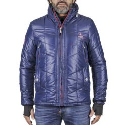 Kurtka puchowa Peak Mountain Capa. Niebieskie kurtki męskie Peak Mountain, l, bez wzorów, z puchu, sportowe, bez kaptura. W wyprzedaży za 229.00 zł.