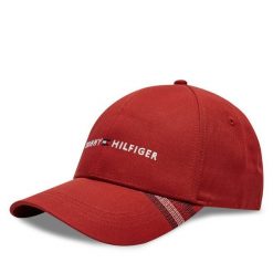 Czapka z daszkiem Tommy Hilfiger. Czerwone czapki męskie Tommy Hilfiger, bez wzorów. Za 109.99 zł.
