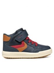 Geox Sneakersy J Arzach Boy J464AA 054FU CF46N D Granatowy. Niebieskie buty sportowe chłopięce Geox, ze skóry, bez zapięcia. Za 199.99 zł.