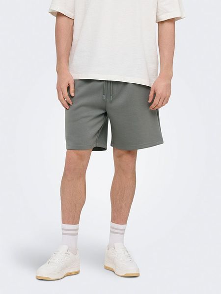ONLY & SONS Szorty dresowe "Onsluca" w kolorze zielonym rozmiar: XXL. Zielone szorty męskie Only & Sons, z dresówki, bez kołnierzyka. Za 52.67 zł.