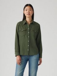 Levi's Koszula w kolorze khaki rozmiar: M. Brązowe koszule damskie Levi's, m, bez wzorów, z bawełny, bez kołnierzyka, bez ramiączek. Za 167.67 zł.