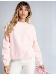 Monki Bluza w kolorze jasnoróżowym rozmiar: XXS. Różowe bluzy z nadrukiem damskie Monki, xxs. Za 39.99 zł.