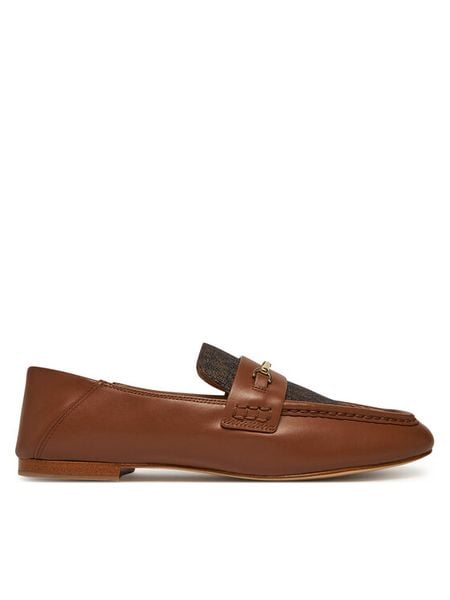 MICHAEL Michael Kors Mokasyny Lena Loafer 40S5LEFP2B Brązowy. Brązowe mokasyny damskie MICHAEL Michael Kors, ze lnu. Za 399.99 zł.