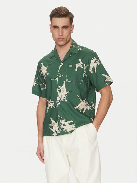 Lacoste Koszula CH0113 Zielony Relaxed Fit. Zielone koszule męskie Lacoste, m, bez wzorów, z bawełny, bez kołnierzyka, bez ramiączek. Za 319.99 zł.