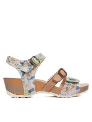 Laura Vita Sandały Daphneo 02 Beżowy. Brązowe sandały damskie Laura Vita, bez wzorów, ze skóry, bez obcasa, na koturnie. Za 439.99 zł.