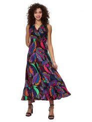 Aller Simplement Sukienka w kolorze czarnym ze wzorem rozmiar: 34/36. Czarne sukienki damskie Aller Simplement, bez wzorów, z bawełny, klasyczne, bez kołnierzyka, bez ramiączek, maxi. Za 143.56 zł.