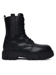 Calvin Klein Trapery V4A5-83430-1355 D Czarny. Czarne kozaki dziewczęce CALVIN KLEIN, ze skóry. Za 644.99 zł.