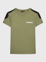 Napapijri T-Shirt NP0A4H2Y D Zielony Regular Fit. Zielone t-shirty chłopięce Napapijri, bez wzorów, z bawełny, bez ramiączek. Za 199.99 zł.