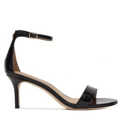 Sandały LAUREN RALPH LAUREN. Czarne sandały damskie Lauren Ralph Lauren, bez wzorów, bez obcasa, na szpilce. Za 689.99 zł.