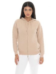 Bluza damska Leone 1947 Apparel Braid z kapturem i zamkiem z dzianiny na zimę. Brązowe bluzy sportowe damskie LEONE 1947 APPAREL, na zimę, m, z dzianiny. Za 383.11 zł.