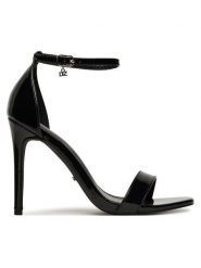 DeeZee Sandały LWLY126-2 Czarny. Czarne sandały damskie DeeZee, bez wzorów, ze skóry, bez obcasa, na szpilce. Za 139.99 zł.