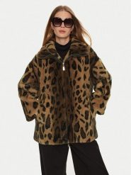 LOLA CASADEMUNT Kożuch LF2401010 Brązowy Regular Fit. Brązowe futra damskie lola casademunt, m. Za 569.99 zł.