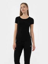 4F T-shirt regular gładki damski M. Białe t-shirty damskie 4f, m, bez wzorów, z bawełny, bez kołnierzyka. Za 49.99 zł.