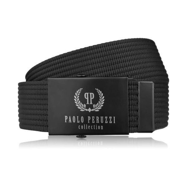 Pasek do spodni męski 105 cm klasyczny pasek parciany czarny Paolo Peruzzi PW-30-105. Czarne paski męskie bez wzorów, z jeansu, eleganckie. Za 34.00 zł.